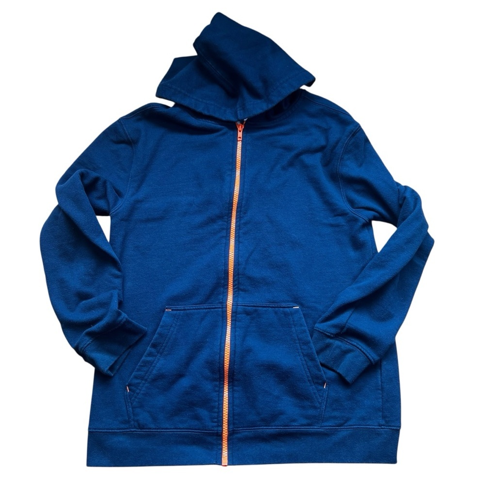 Circo Boys Navy Blue Hoodie with Bright Orange Zipper Size Large 12/14